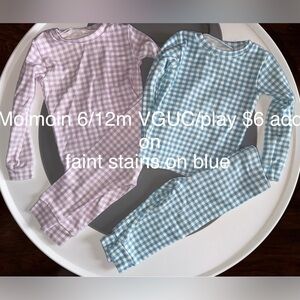 Cozy Checkered Gingham Kids Pajama Set Blue Purple Unique Scandinavian Style